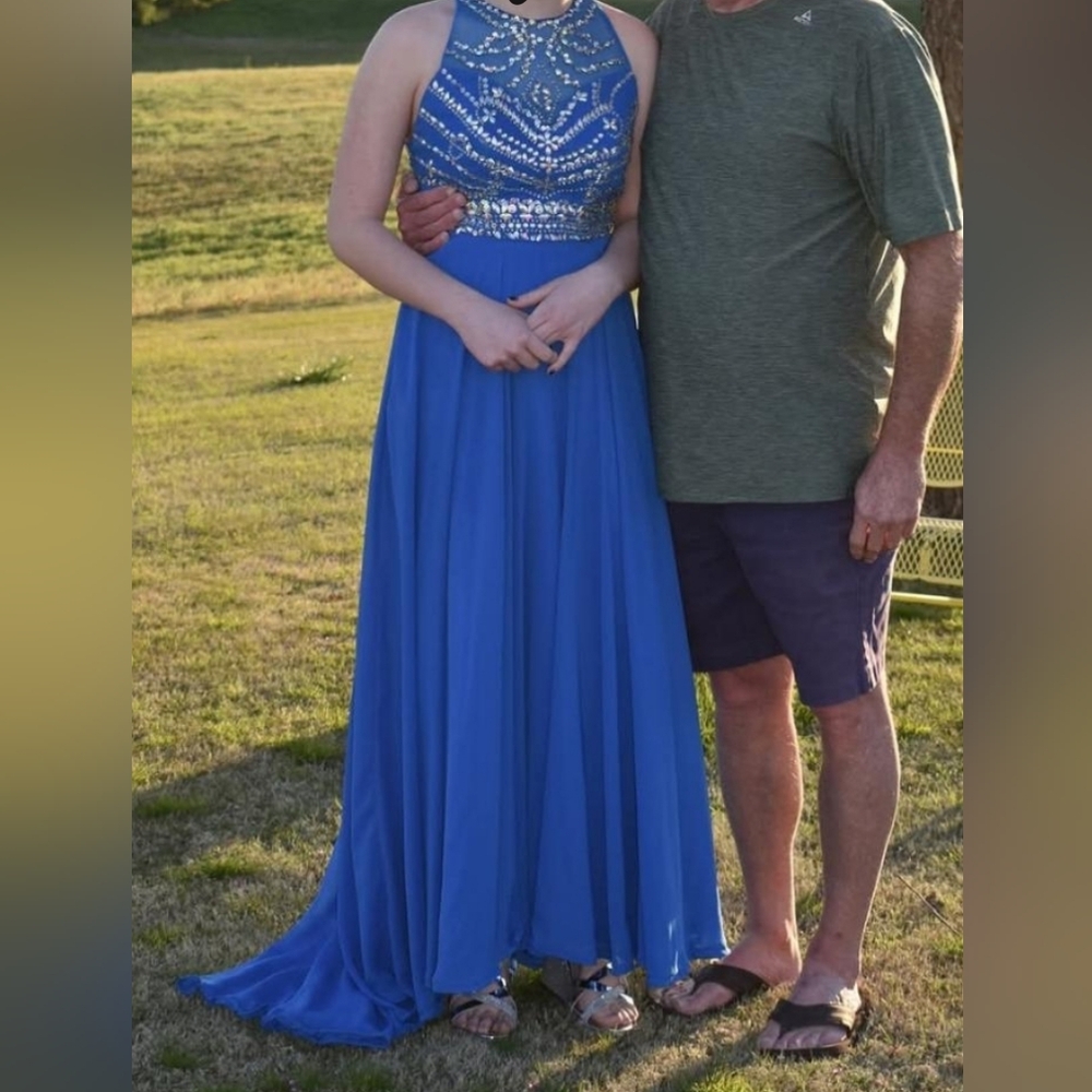 Blue beaded formal/prom dress